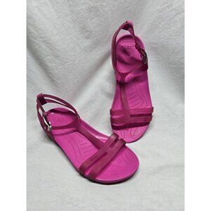 Crocs Women's Really Sexi Ankle Strap Strappy Sandals Fuchsia Pink Sz 7- Flawed